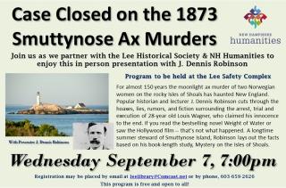 Case Closed on the 1873 Smuttynose Ax Murders 